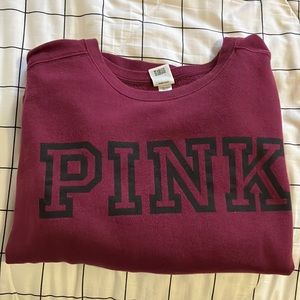 PINK maroon sweatshirt / pullover size large